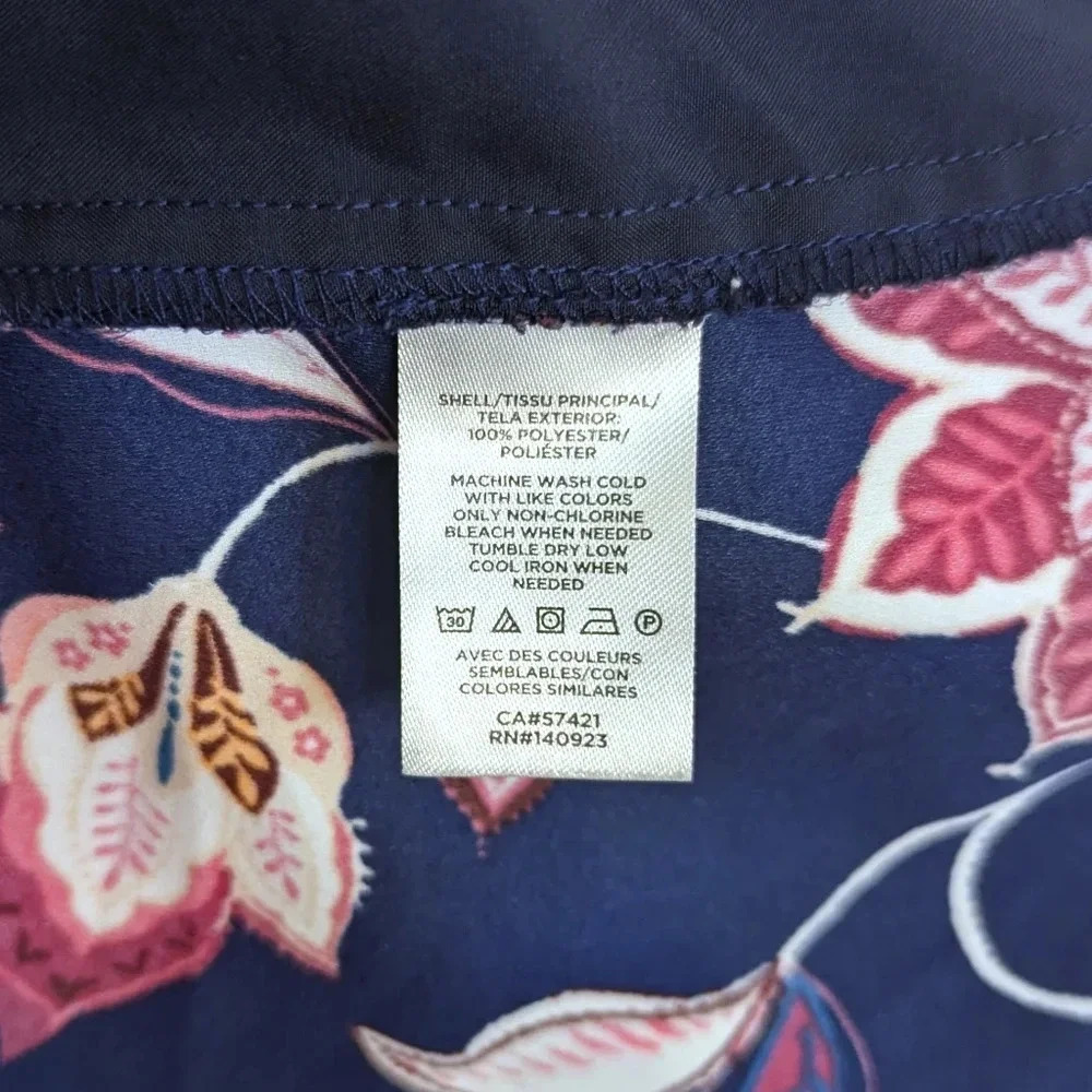 LOFT Outlet Floral Mid-Rise Shorts Blue & Pink Flowy Summer Shorts - Picture 5 of 6